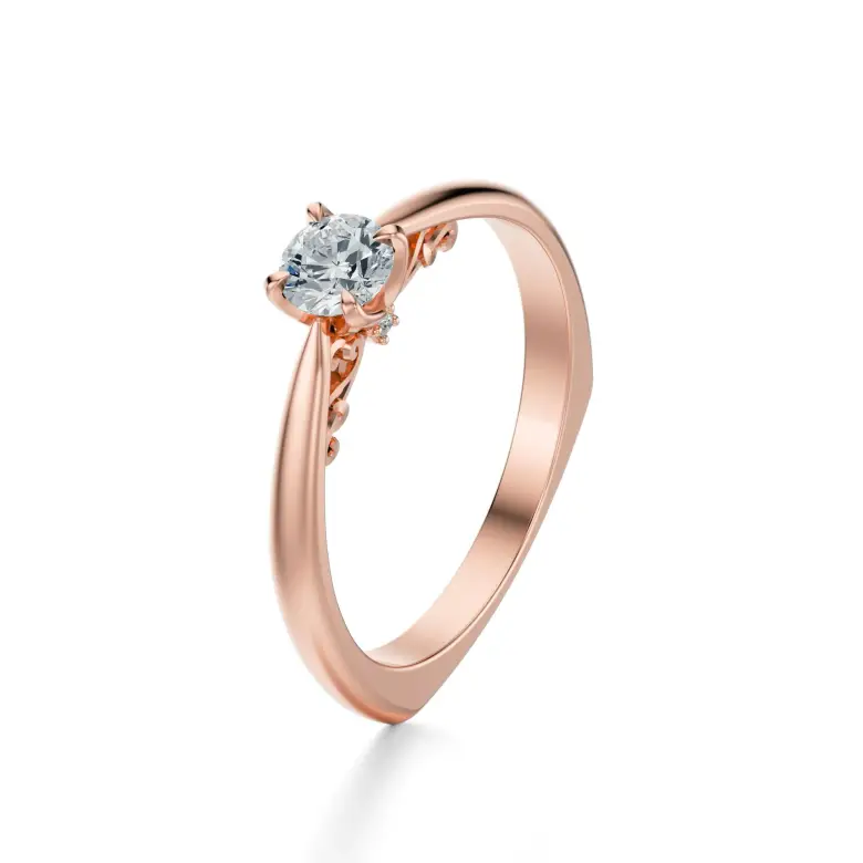 Pierścionek z diamentem różowe złoto AJPZ_074